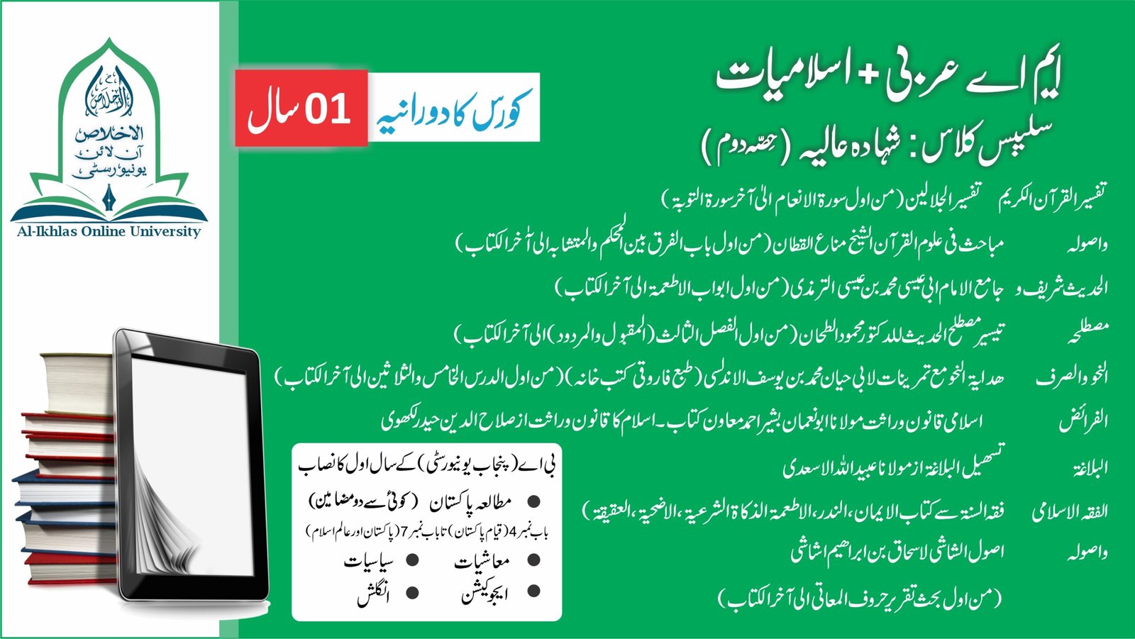 درجہ عالیہ ۔ سمسٹر 2